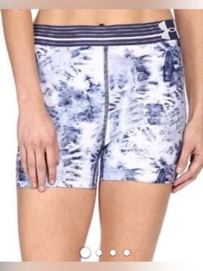 Under Armour Women's Navy and White Tie-Dye Compression Biker Shorts